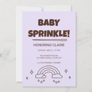 Wavy Retro Rainbow Sprinkle Baby Shower Invitation