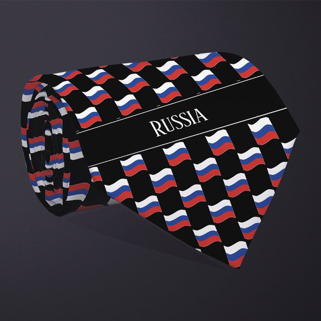 Wavy Russia Flag Pattern  Tie (Creator Uploaded)