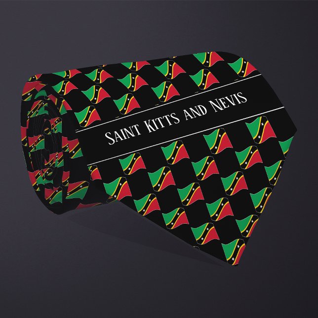 Wavy Saint Kitts and Nevis Flag Pattern  Tie (Creator Uploaded)