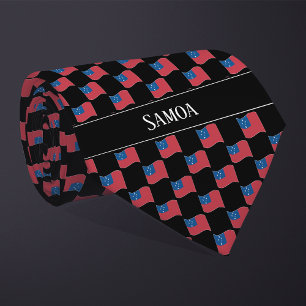 Wavy Samoa Flag Pattern  Tie