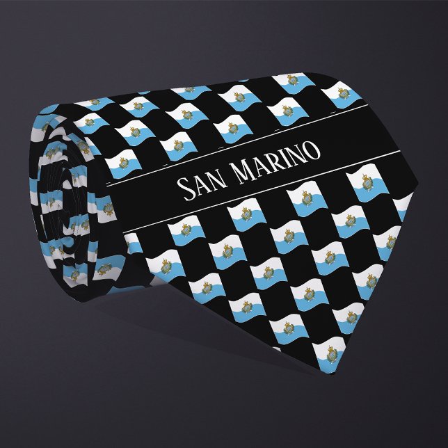 Wavy San Marino Flag Pattern  Tie (Creator Uploaded)