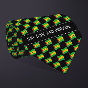 Wavy Sao Tome and Principe Flag Pattern Tie