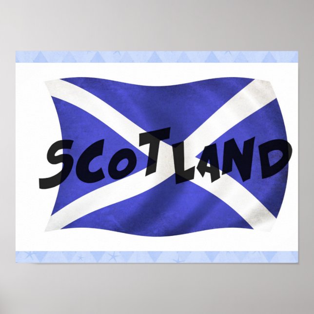 Wavy Scotland Flag Poster (Front)