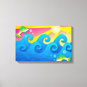 Wavy Sea Canvas Print