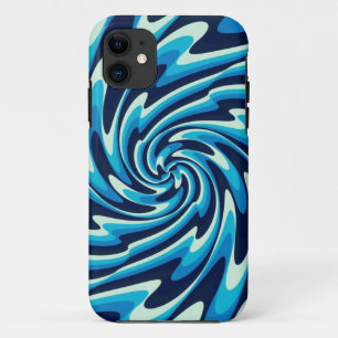 Wavy Sea Pattern (Midnight Blue, Blue, Cyan) Case-Mate iPhone Case