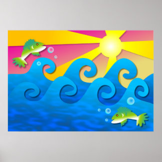 Wavy Sea Poster