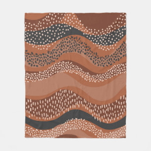 Wavy seamless pattern in natural geo style. Horizo Fleece Blanket