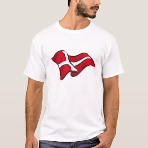 Wavy shaded Danish flag of Denmark T-Shirt