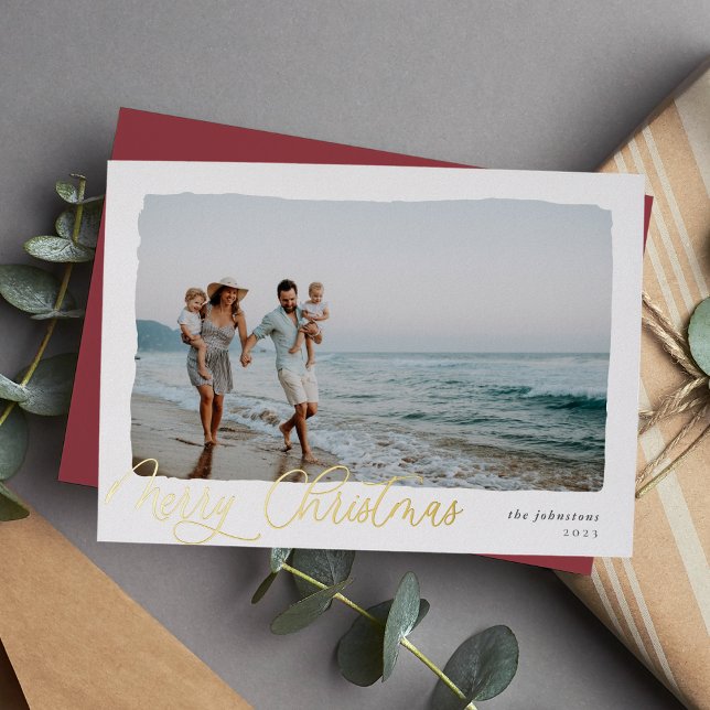 Wavy | Simple Horizontal Merry Christmas Photo (Creator Uploaded)