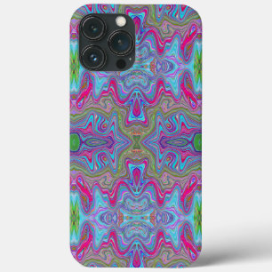 Wavy Sky Blue Multicolored Trippy Pattern iPhone 13 Pro Max Case