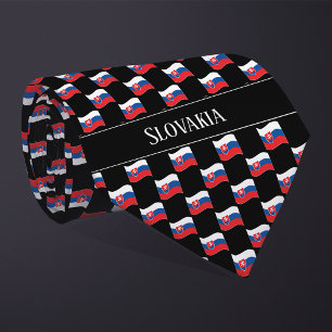 Wavy Slovakia Flag Pattern Tie