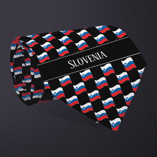 Wavy Slovenia Flag Pattern Tie