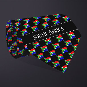Wavy South Africa Flag Pattern Tie