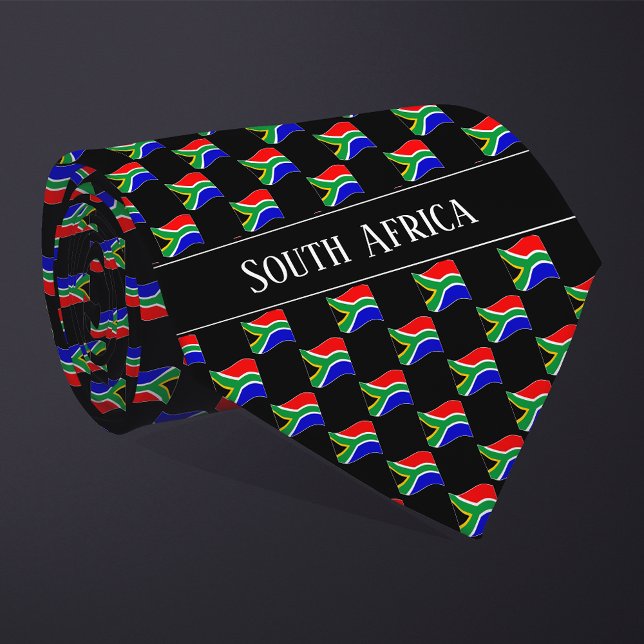 Wavy South Africa Flag Pattern  Tie (Creator Uploaded)