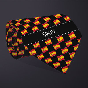 Wavy Spain Flag Pattern Tie