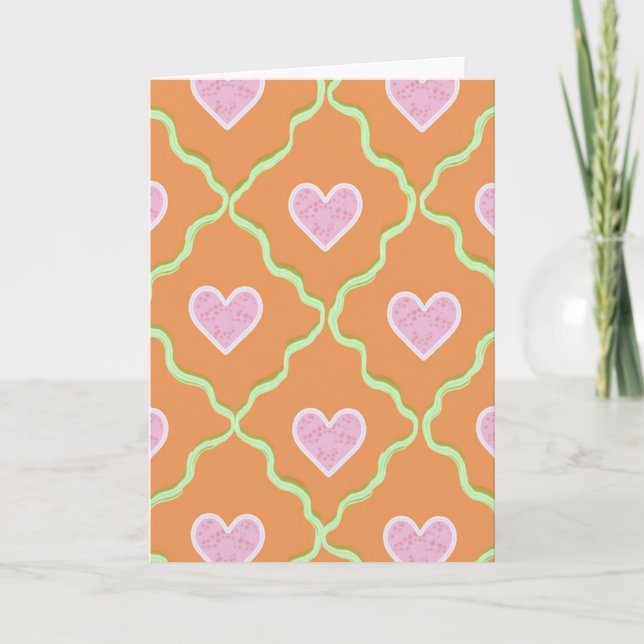 Wavy Sprinkle Hearts Card (Front)