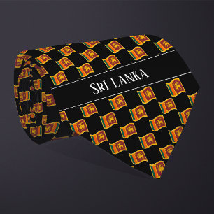 Wavy Sri Lanka Flag Pattern Tie
