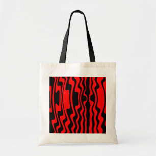 Wavy Stripe - Black and Red Tote Bag