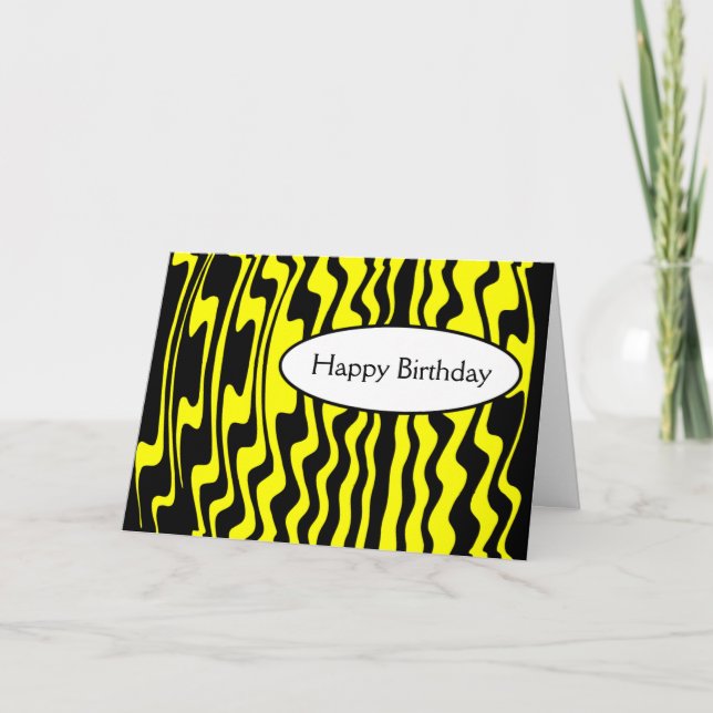 Wavy Stripe - Black and Yellow Card (Front)