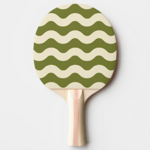Wavy Stripe Sweet Olive Colour Ping Pong Paddle