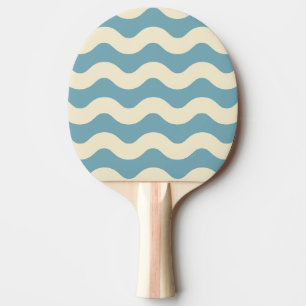 Wavy Stripe Warm Aqua Afternoon Colour Ping Pong Paddle