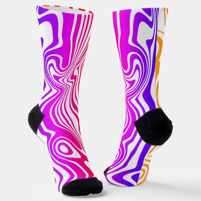Wavy Striped Colour Socks (Angled)