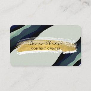 Wavy Stripes Elegant Modern Curvy Business Card
