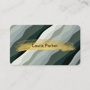 Wavy Stripes Elegant Modern Curvy Business Card