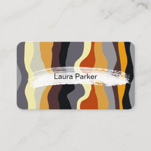 Wavy Stripes Elegant Modern Curvy Business Card