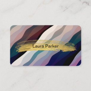 Wavy Stripes Elegant Modern Curvy Business Card