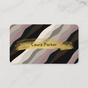 Wavy Stripes Elegant Modern Curvy Business Card