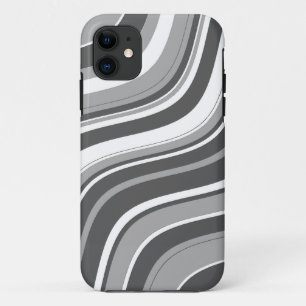 Wavy Stripes Pattern (Grey and White) Case-Mate iPhone Case