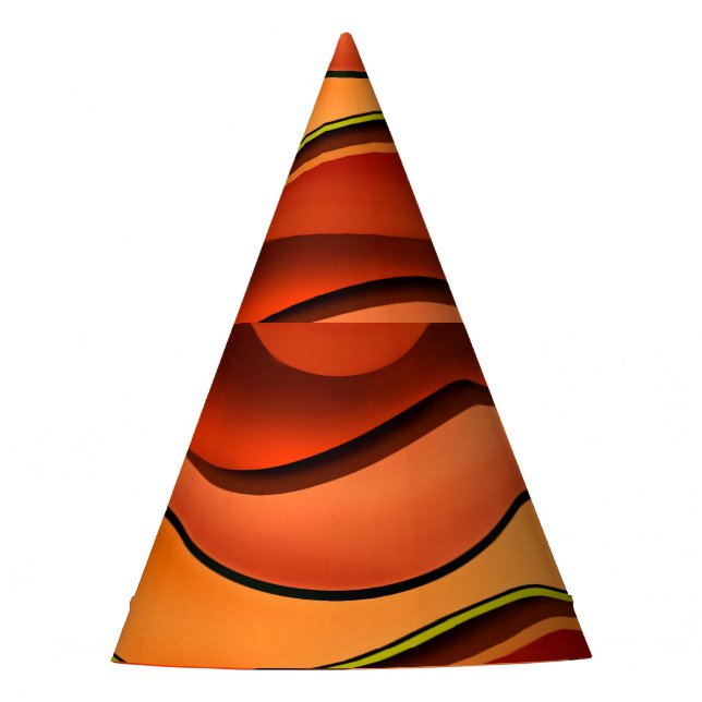 Wavy Stripes: Seamless Pattern Design. Party Hat (Front)