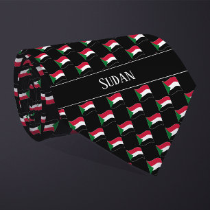 Wavy Sudan Flag Pattern Tie