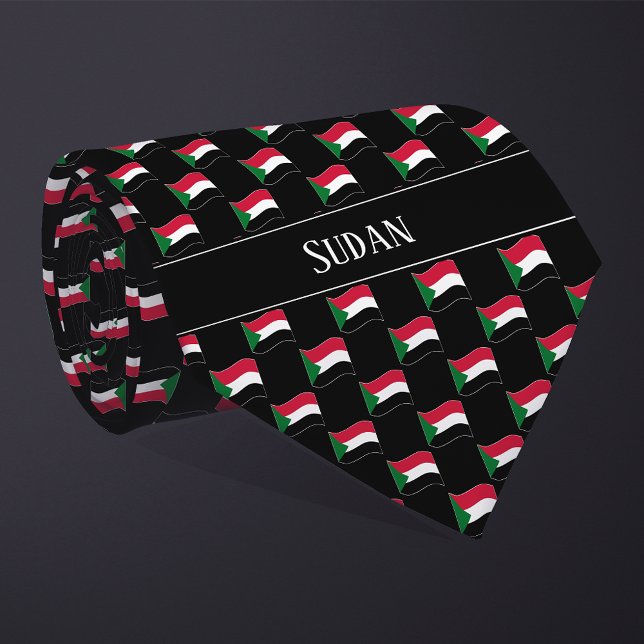 Wavy Sudan Flag Pattern  Tie (Creator Uploaded)