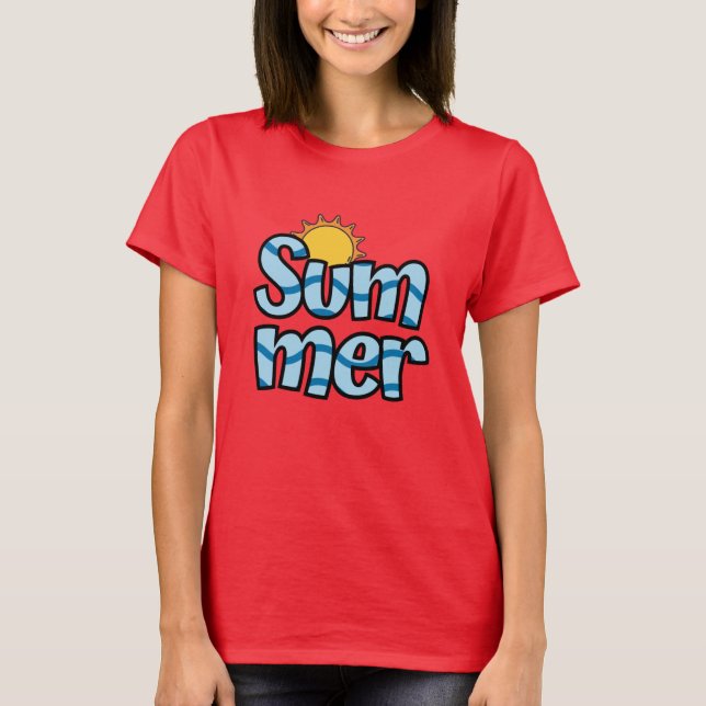 Wavy summer typography tropical  T-Shirt (Front)