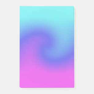 Wavy Swirl Pink Purple Blue Aqua Colour Flow Post-it Notes