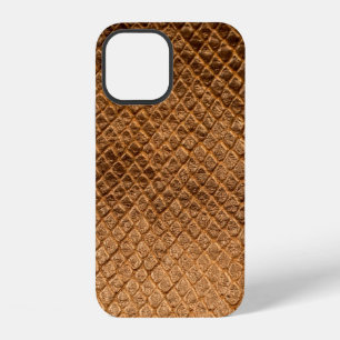 Wavy texture background bronze snake leatherleathe iPhone 12 case