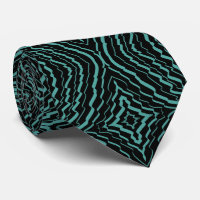 Wavy Tilted Ribbon Pattern With Teal On Black