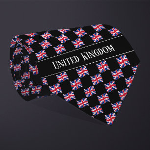 Wavy United Kingdom Flag Pattern  Tie