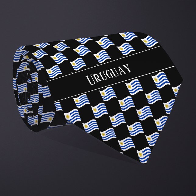 Wavy Uruguay Flag Pattern  Tie (Creator Uploaded)