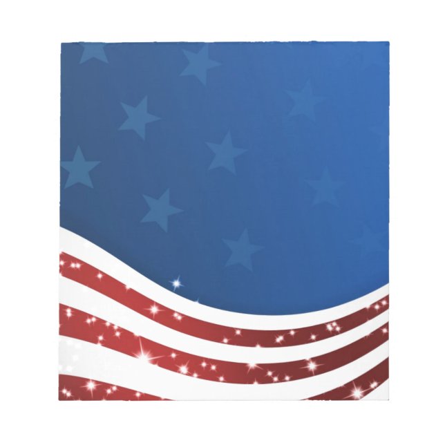 Wavy USA/SAD flag, stars, sochi games Notepad (Front)