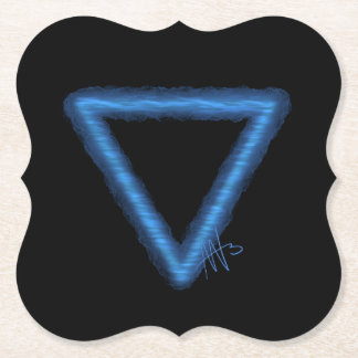 Wavy Water Element Alchemy Symbol Paper Coaster