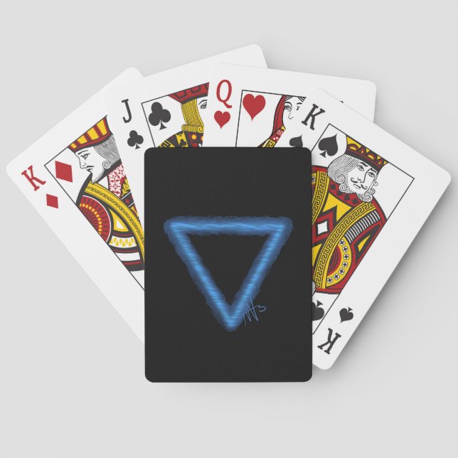 Wavy Water Element Alchemy Symbol Playing Cards (Back)