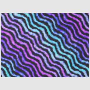 wavy watercolor - cyan and purple : tissue paper