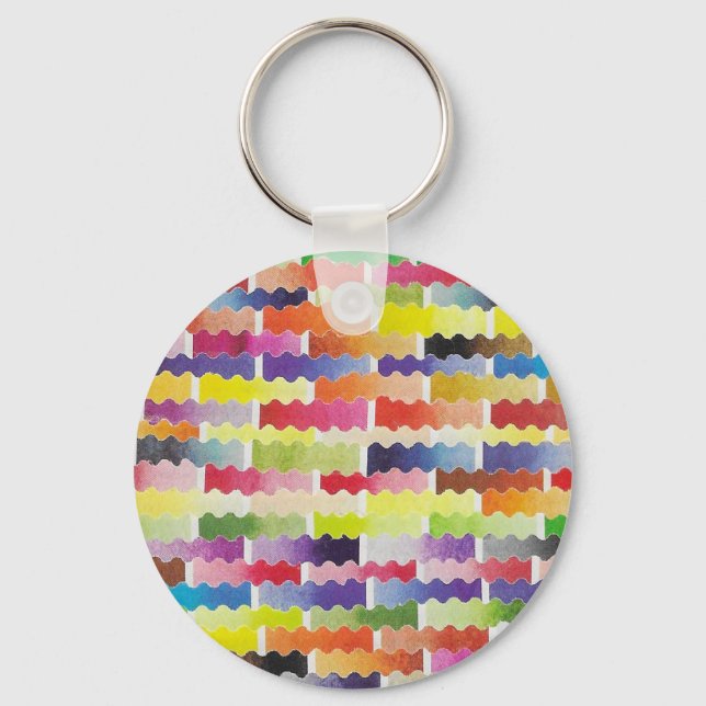 wavy watercolor swatches key ring (Front)