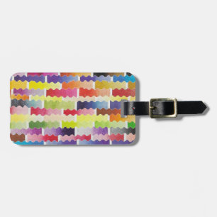 wavy watercolor swatches luggage tag