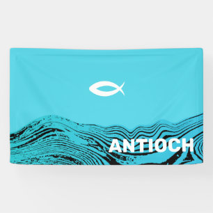 Wavy Waters Jesus Fish Banner