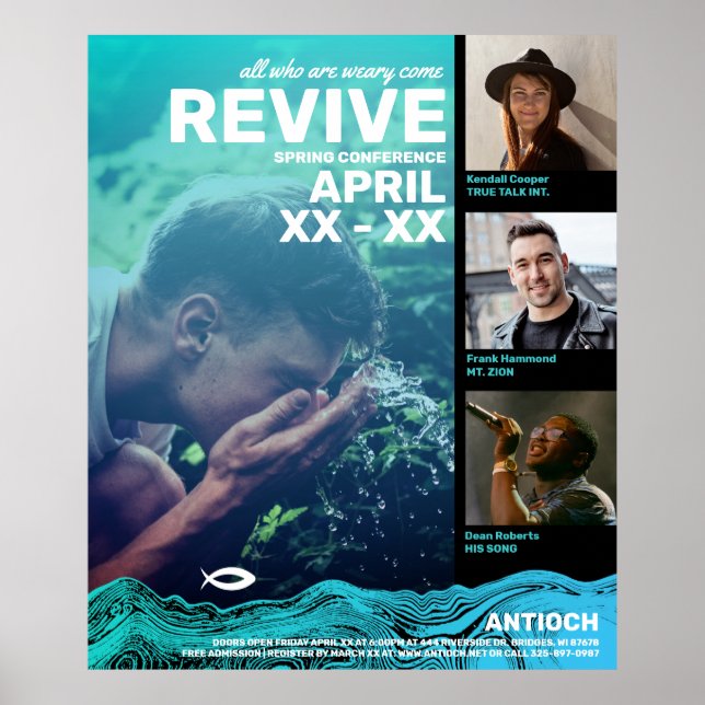 Wavy Waters Jesus Fish Poster (Front)