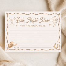 Wavy Western Bridal Shower Date Night Ideas Card